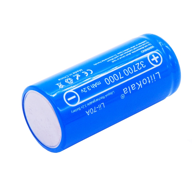 Bateria recarregável liitokala lii-70A 32700 lifepo4, pilha 7000mah 3.2v lifepo4 com parte superior reta para lanterna 32700 bateria