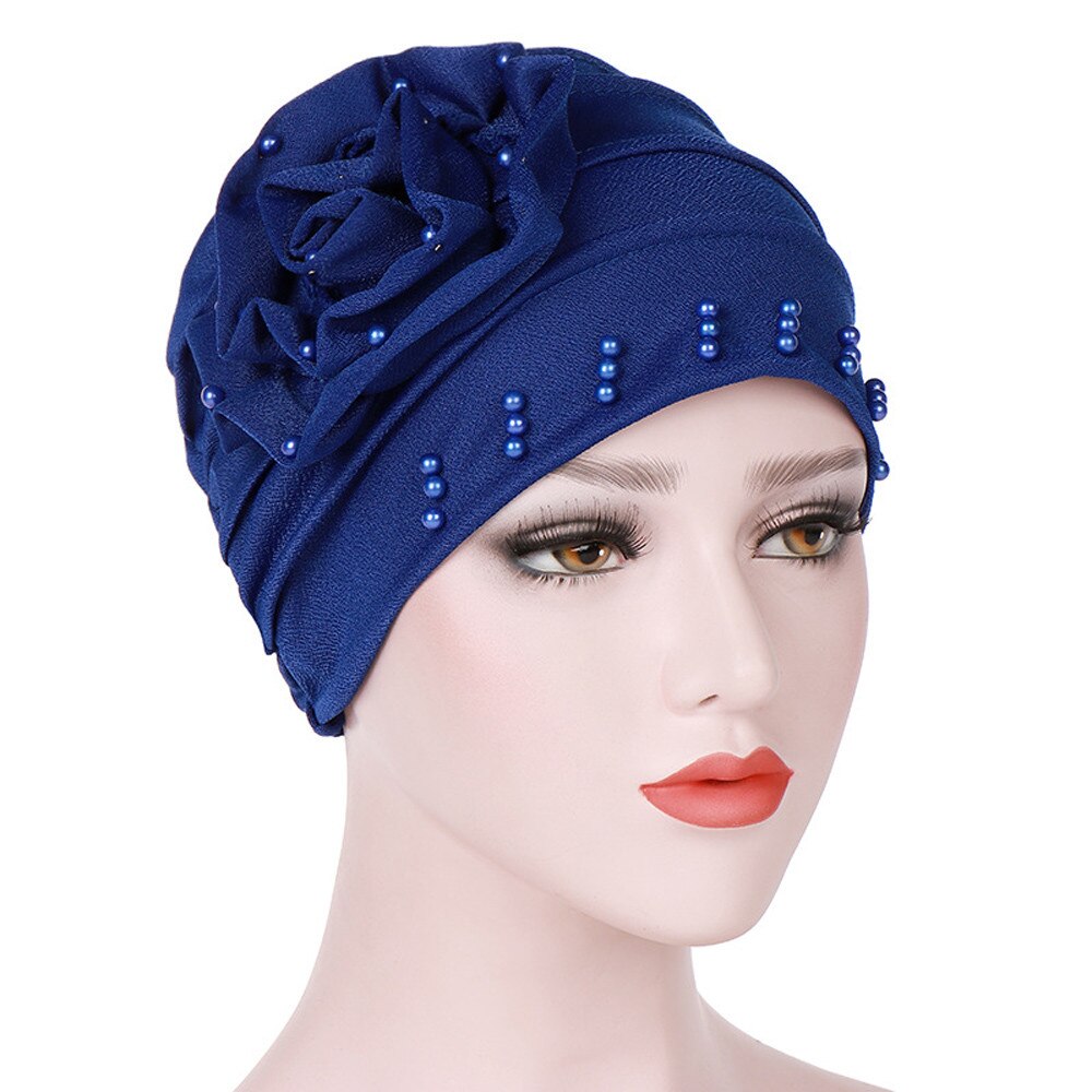 #5 Mode Vrouwen Kralen India Hoed Moslim Ruche Kanker Chemo Beanie Sjaal Tulband Cap Freeship