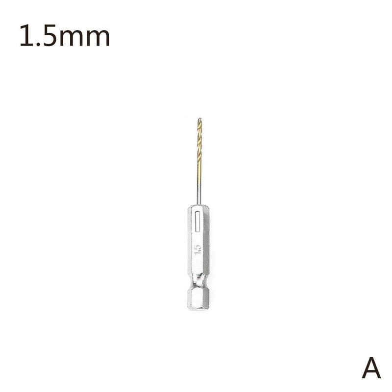 Jeu de forets HSS revêtus de titane, foret hélicoïdal à tige hexagonale de 1/4 "adapté au perçage du bois de 1.5 à 6.5mm: 1.5mm