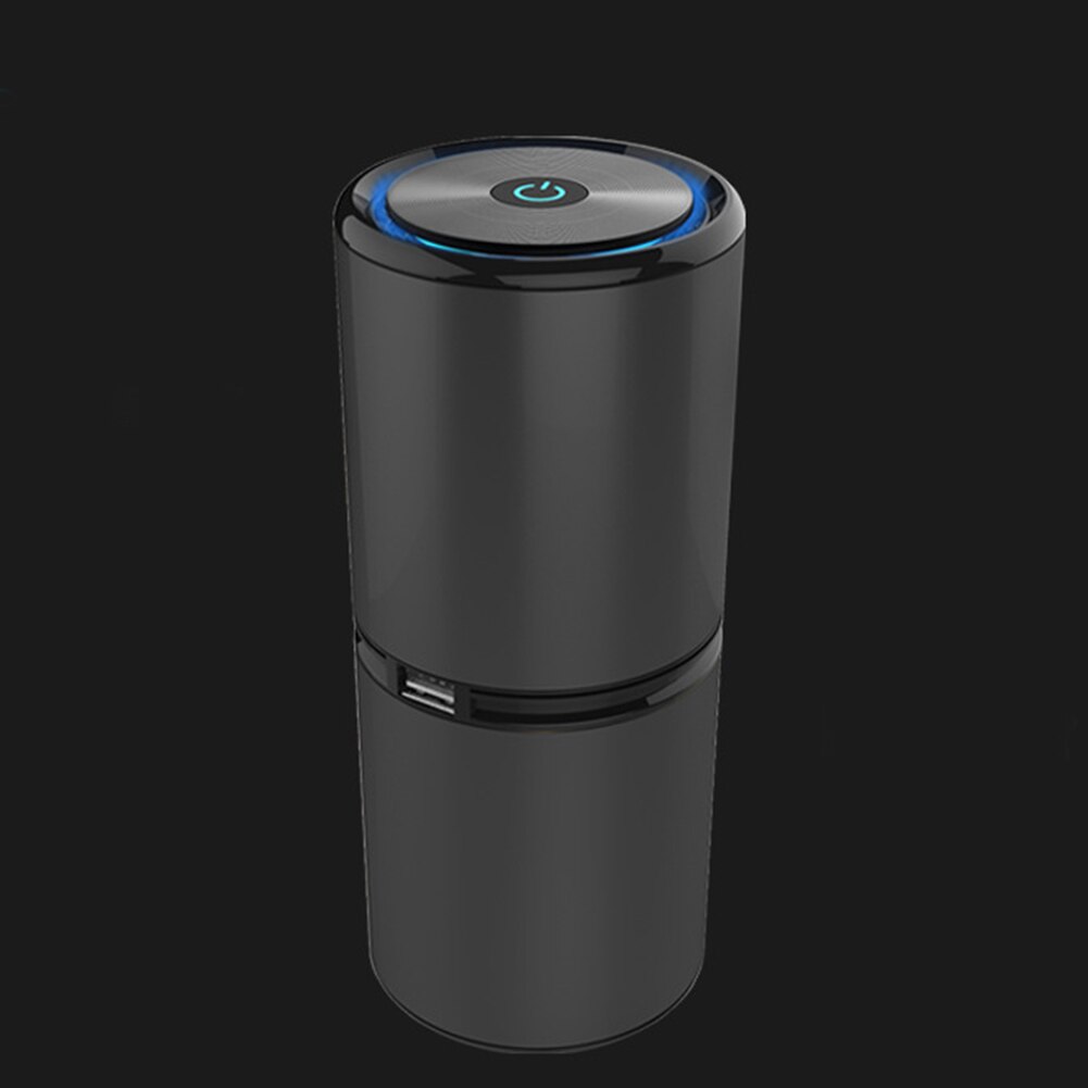 Air Purifier Small Air Cleaner USB Charging Low Noise Portable Remove Dust for Home Car Car Styling: Black