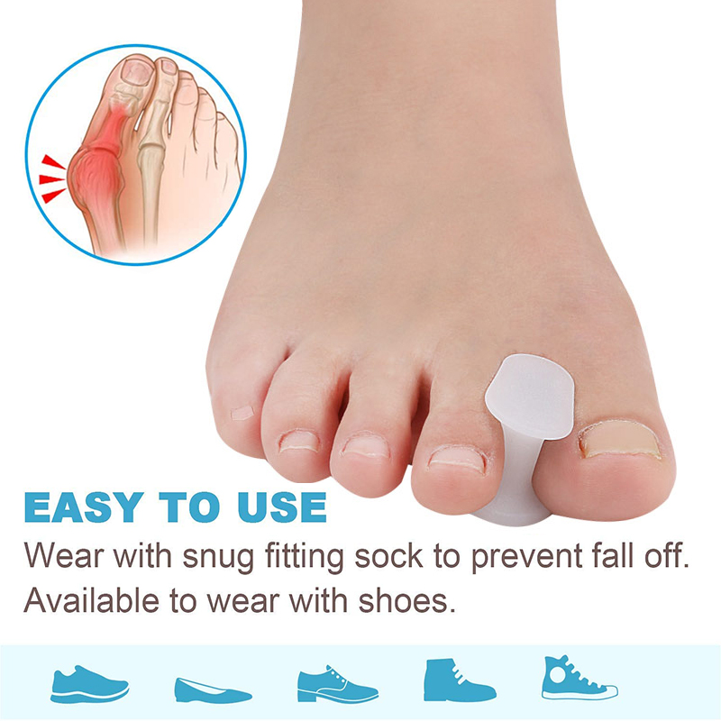 Pexmen 2/4/10Pcs Gel Toe Separator Hallux Valgus Bunion Corrector Straightener Soft Silicone Toe Protector Spacer Foot Care Tool