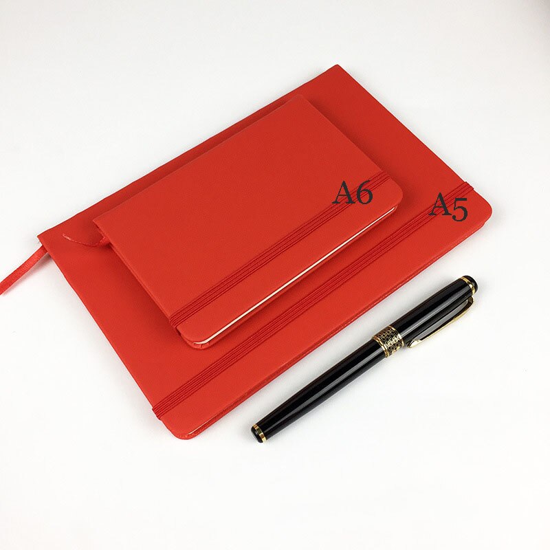 A6 size Notebook PU Leather Cover Diary Planner Paper Note Book Category Pages Stationery Notepad Note Pad Lined