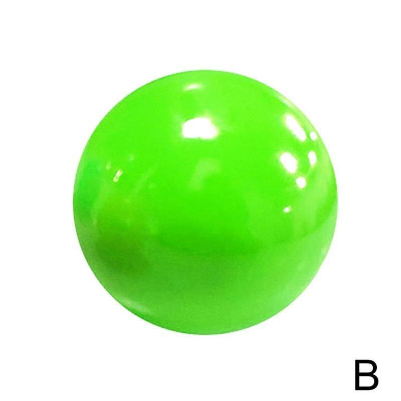 Pelota de descompresión TPR, pelota de Squash pegajosa, juguete brillante para niños, Bola de pared adhesiva, 1 Uds.: B