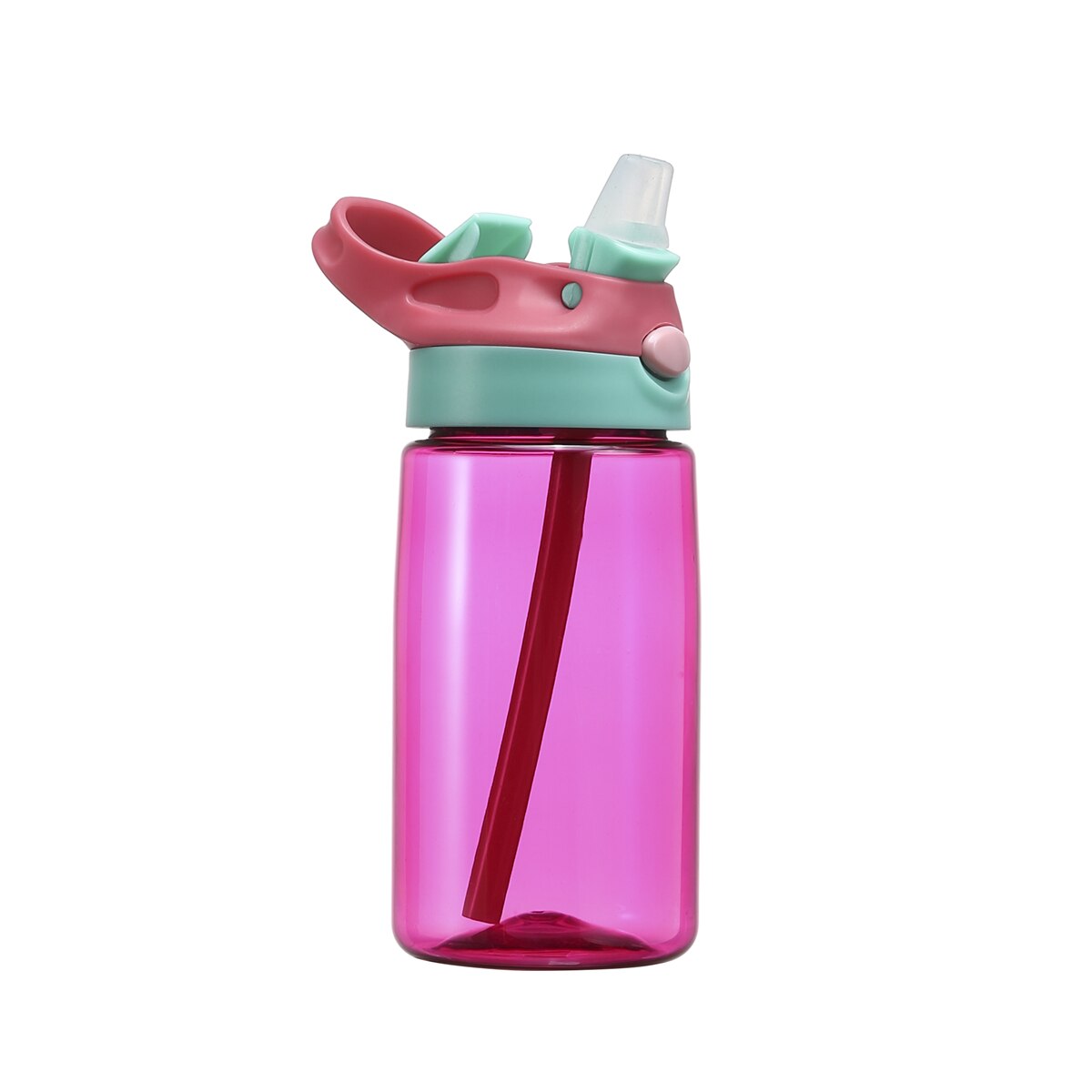 Botellas deportivas de plástico para niños, botella de agua para beber zumo, para la escuela, al aire libre, 400ml: Rosa