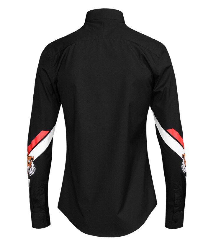 Luxery Drucken Harz Tiger Kopf Kleber beiläufige Männer Hemden Herbst Einreiher baumwolle Plus größe M-4XL HEIßER!
