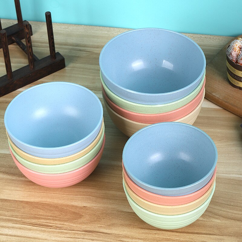Kids Bowl Tableware Plates Food Dishes for Serving Soup Dinnerware Single Plastic Not Fragile Wheat Straw Offering Bowl Eating