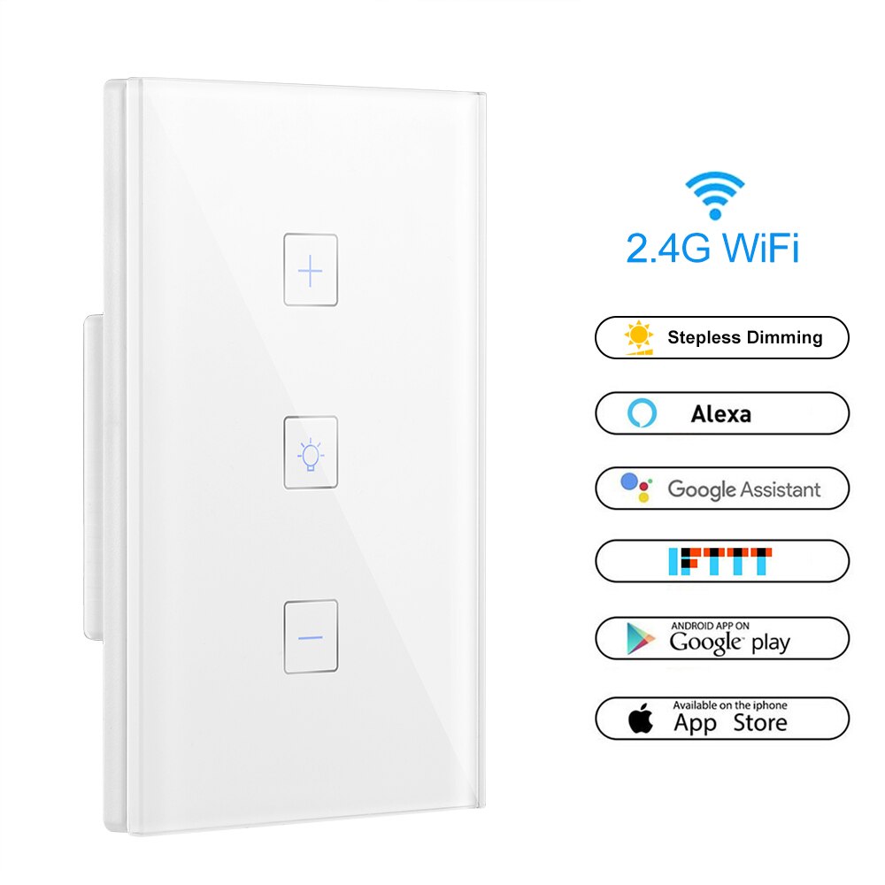 Dimmer Led 220 v Smart Ewelink Wifi interruptor Control táctil atenuador sin pasos con bombilla Compatible con Alexa Google asistente