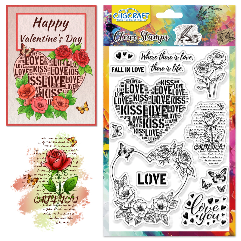 Blommor fåglar insekter genomskinlig stämpel anpassade silikonstämplar fjärilar stämplar för gör-det-själv scrapbooking fotoalbum dekorativa
