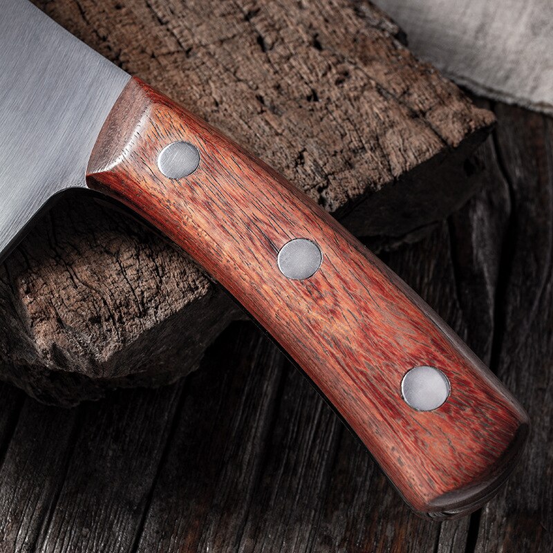 Cuchillo para cortar huesos de acero inoxidable, utensilio de cocina resistente para cortar verduras, carnicero, carne, 8 pulgadas