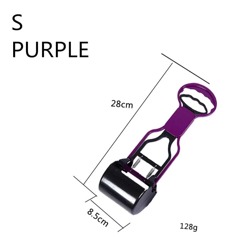 Pet Dog Pooper Scooper Long Handle Outdoor Dog Waste Picker Jaw Poop Scoop Pet Toilet Waste Scooper For Dog Supplies: S   Purple