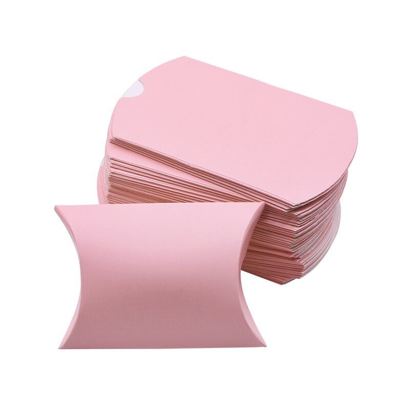 20 Stuks Candy Box Kraftpapier Kussen Vorm Bruiloft Gunst Geschenkdozen Pie Party Tassen Eco Vriendelijke Verpakking Ambachten Verjaardag levert: B02 pink