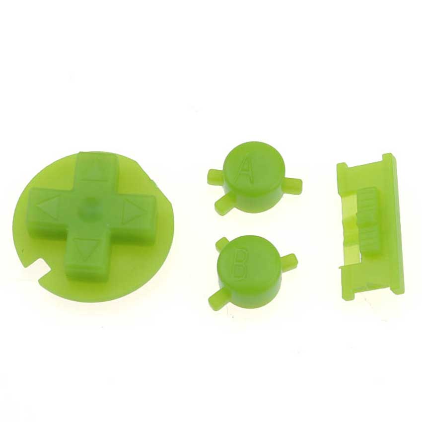 JCD 1 Set Plastic Power ON OFF Buttons Keypads for Gameboy Color GBC Colorful Buttons Set for GBC D Pads A B Buttons Replacement: E Green