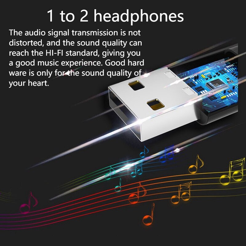 Driver-Free USB Bluetooth 5.3 Audio Transmitter, for Game Console PS4/5, Computer, Compatible with Windows XP/7/8/10