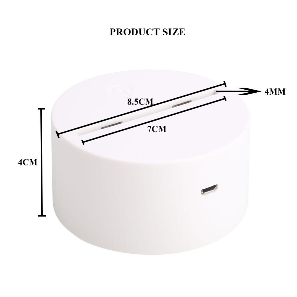 3D Led Lamp Base Acryl Usb Kabel Afstandsbediening Licht Houder Abs Led Tafel Nachtlampje Basis 7 Kleur-passen Verlichting Accessorie