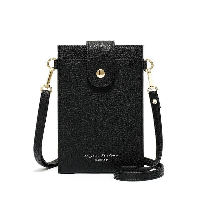 Femmes Mini sac de messager sac à bandoulière personnalité petit carré téléphone portable sac à bandoulière femme sac à main fentes pour cartes sacs à main: Black