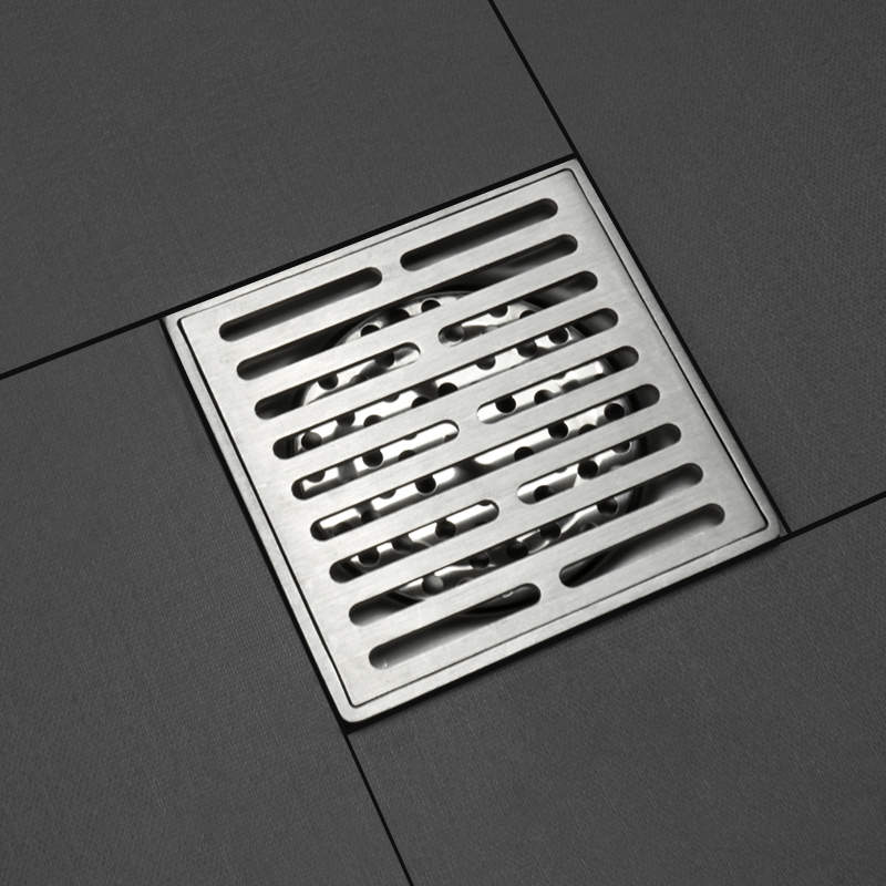 Desagüe de suelo de acero inoxidable SUS304 para cocina y baño, rejillas cuadradas duraderas para residuos, desagües de ducha de baño, 10x10 CM