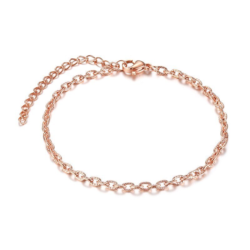 585 roséguld kedjor kvinnor armband armband rostfritt stål pulseira feminina tillbehör ingen blekning: Br -649r bild