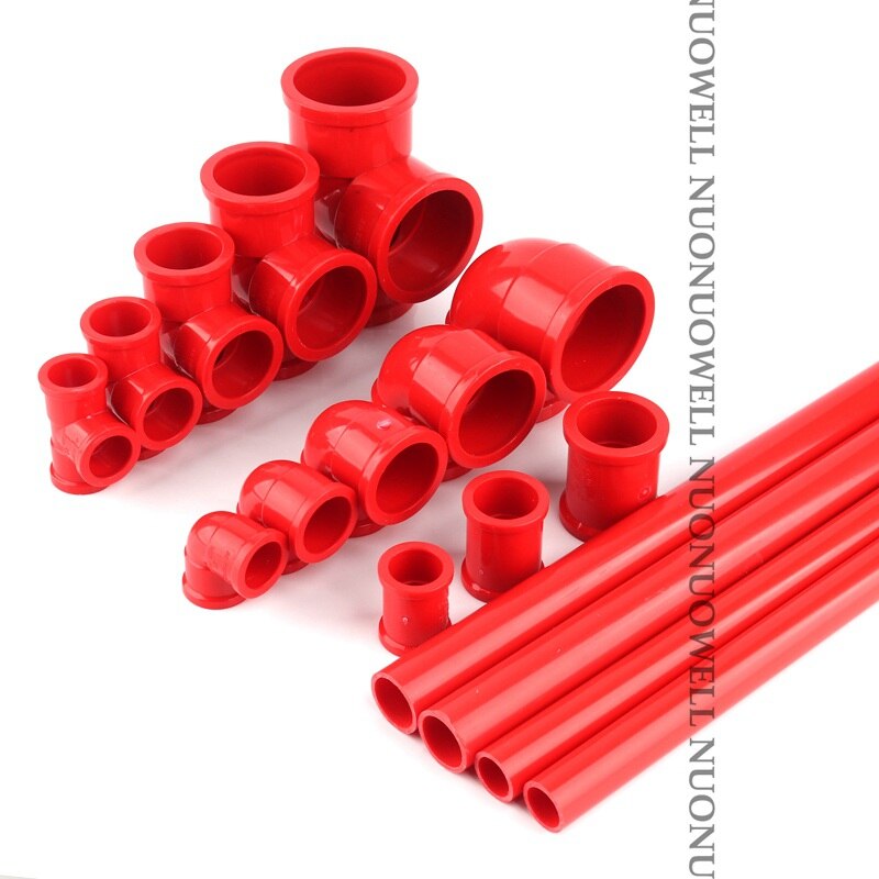 2 stk røde pvc rørforbindelser upvc rør albueforbindelse akvarie akvarium vandrør samlinger afløbsrør vandrør dele fittings