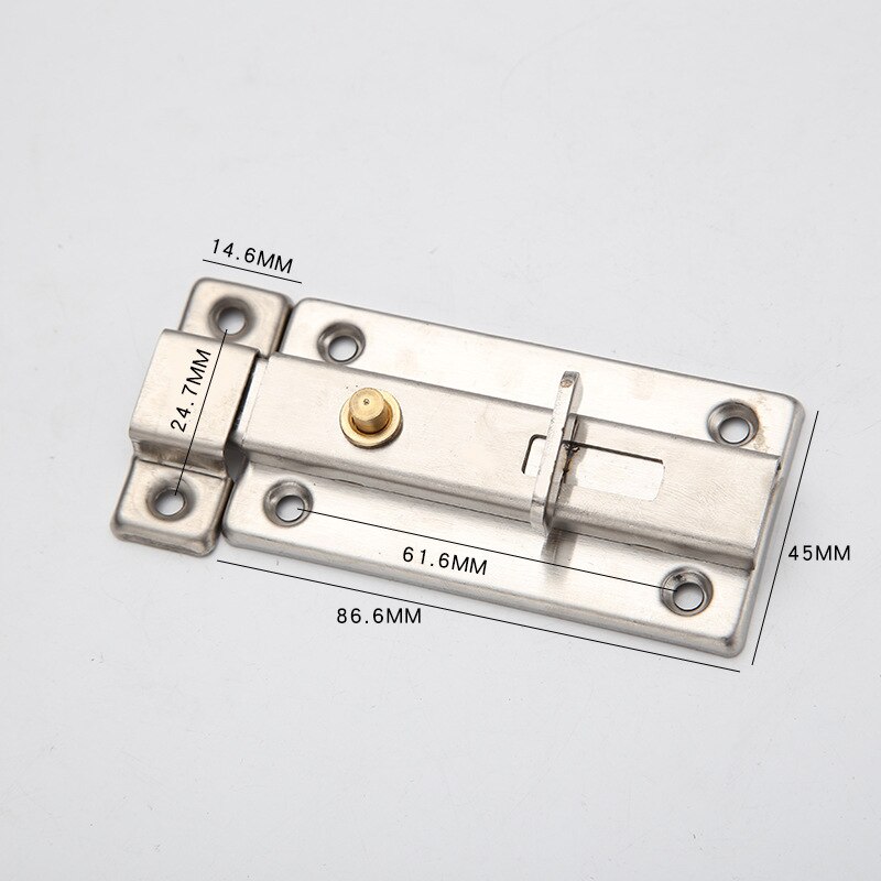 Stainless Steel Door Latch Barrel Bolt Latch Hasp Stapler Gate Lock Safety Easy To Install for bathroom washroom: 3