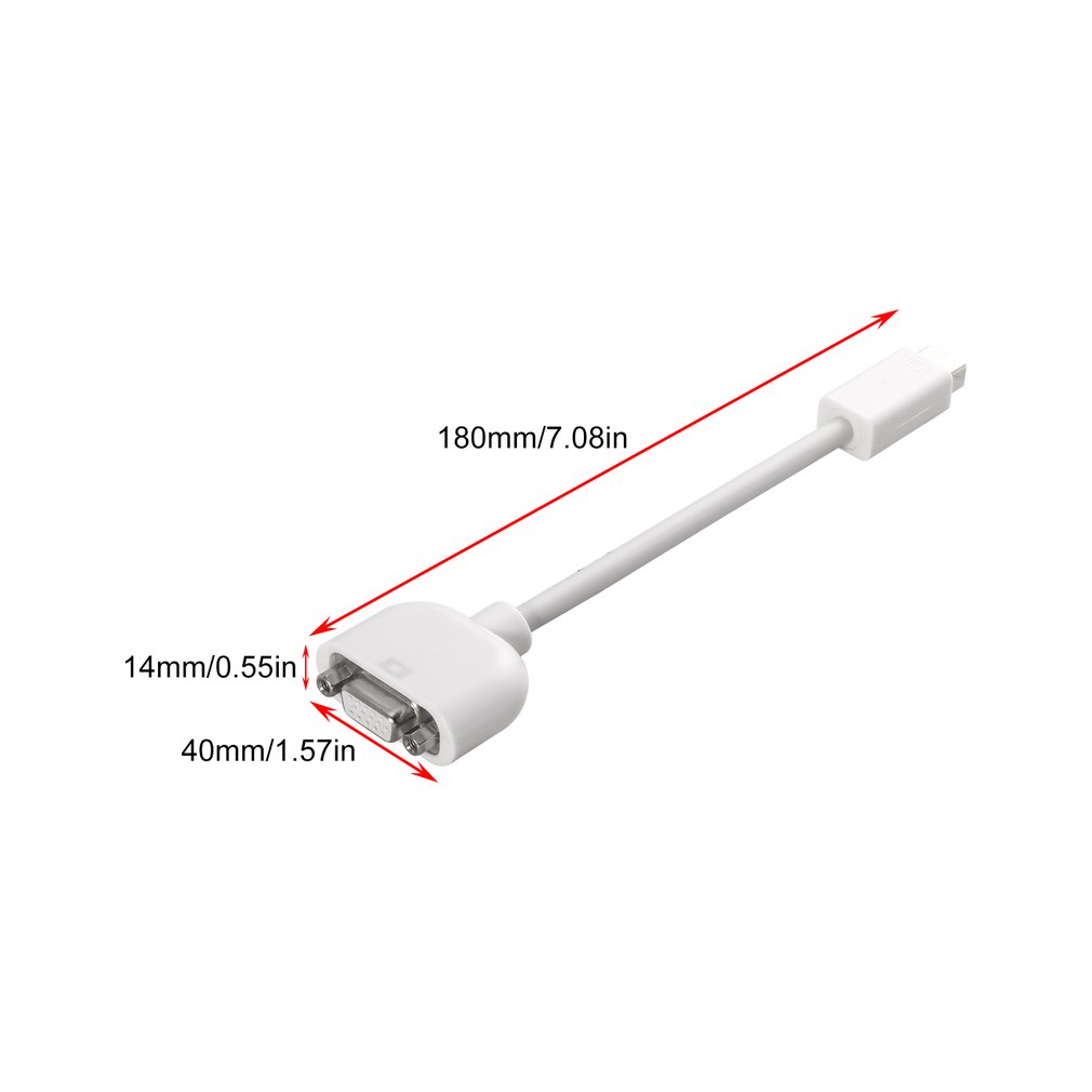 Mini DVI to VGA Adapter Male-Female Monitor Video Adapter Cable for Apple MacBook White for Multimedia Use
