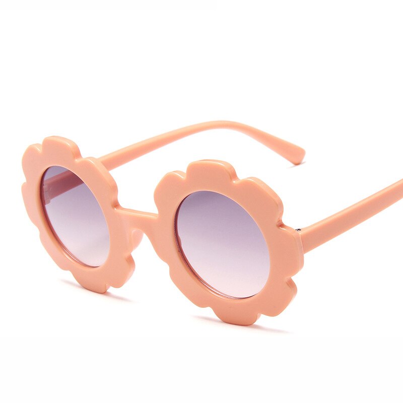 WarBlade Neue freundlicher Sonnenbrille freundlicher Runde Blume sonnenbrille Mädchen Jungen Baby Sport Schattierungen Brille UV400 Brillen Oculos De Sol: C2 Orange grau