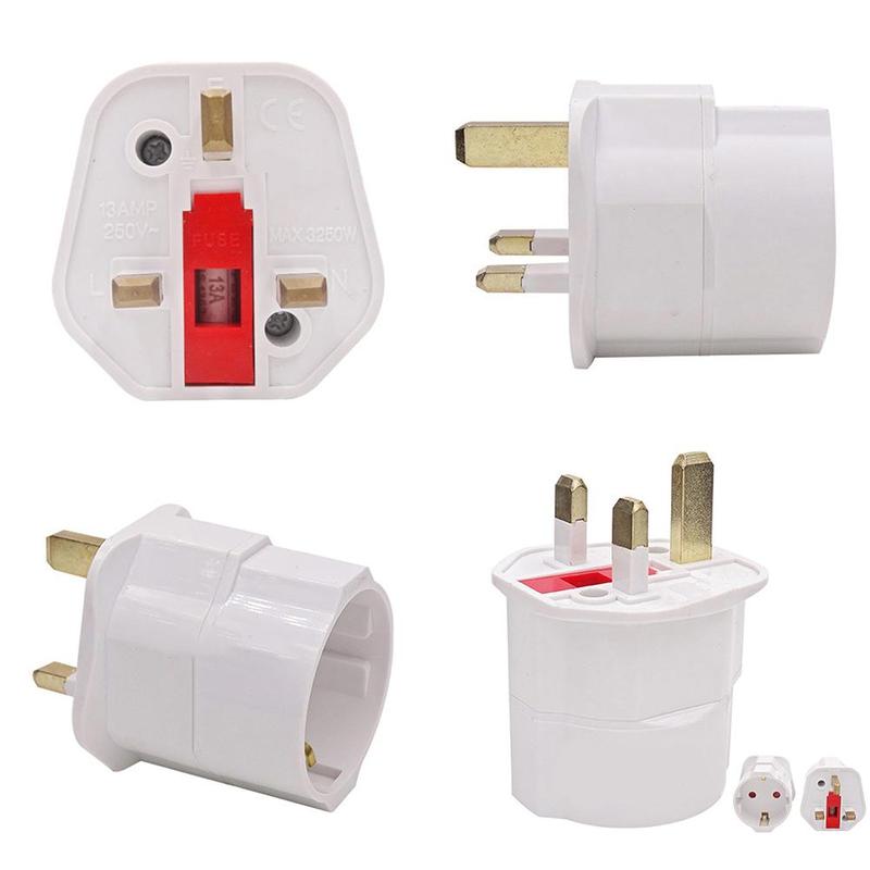 British standard conversion plug EU UK 3 Pin Plug 13A Converter Universal Adapter Travel 250V Q2C6