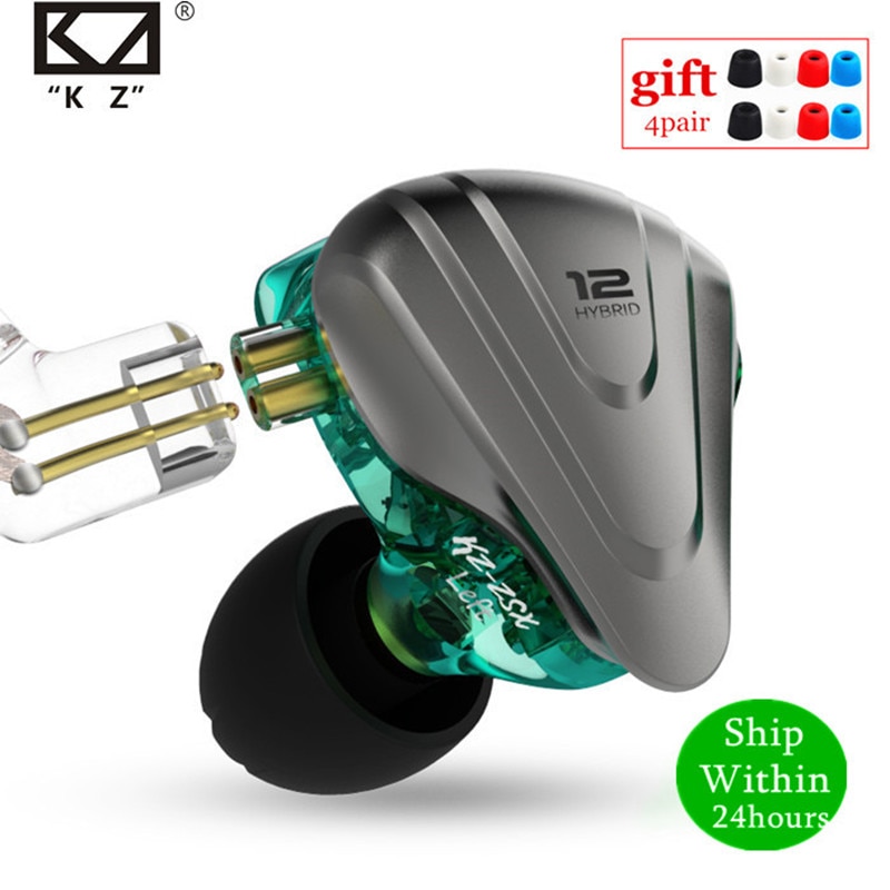 KZ ZSX 1DD+5BA 12 Unit Hybrid In-ear Earphones HIFI Metal Headset Music Sport KZ ZS10 PRO AS12 AS16 ZSN PRO C12 DM7 as06 v90