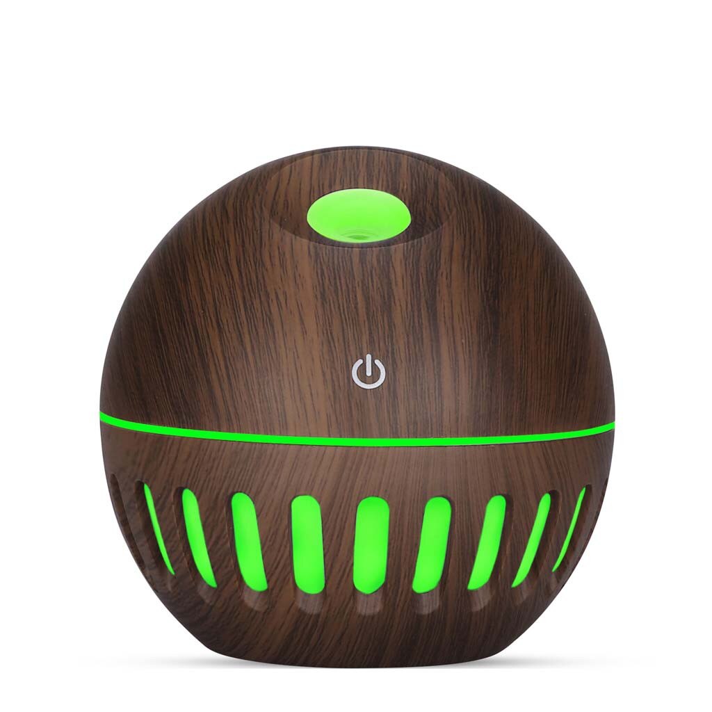 USB humidifier Electric oil Aromatherapy wood grain Ultrasonic air diffuser with 7 colors lights for home office Reed Diffusers: H