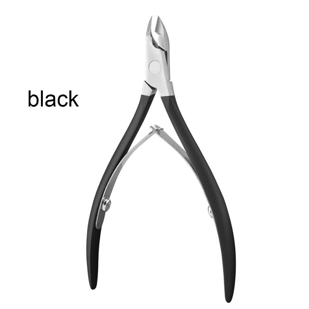 Nail Schaar Rvs Nail Art Cuticle Nipper Cutter Nagelknipper Draagbare Manicure Pedicure Gereedschap: black