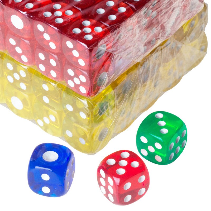 Dobbelstenen Set 10 Kleuren Acryl 6 Zijdige Transparante Dobbelstenen Voor Club/Party/Familie Games 14Mm