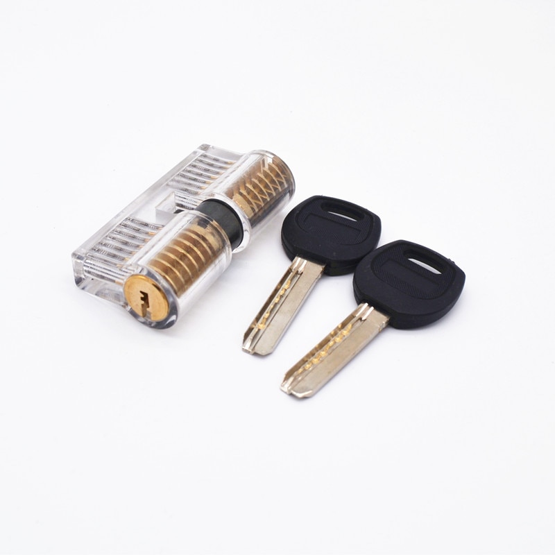 Lock Pick Set Acryl Rvs Transparant Zichtbaar Praktijk Cutaway Slot Met 2 Sleutels Hangslot Tool Voor Slotenmaker Leverancier