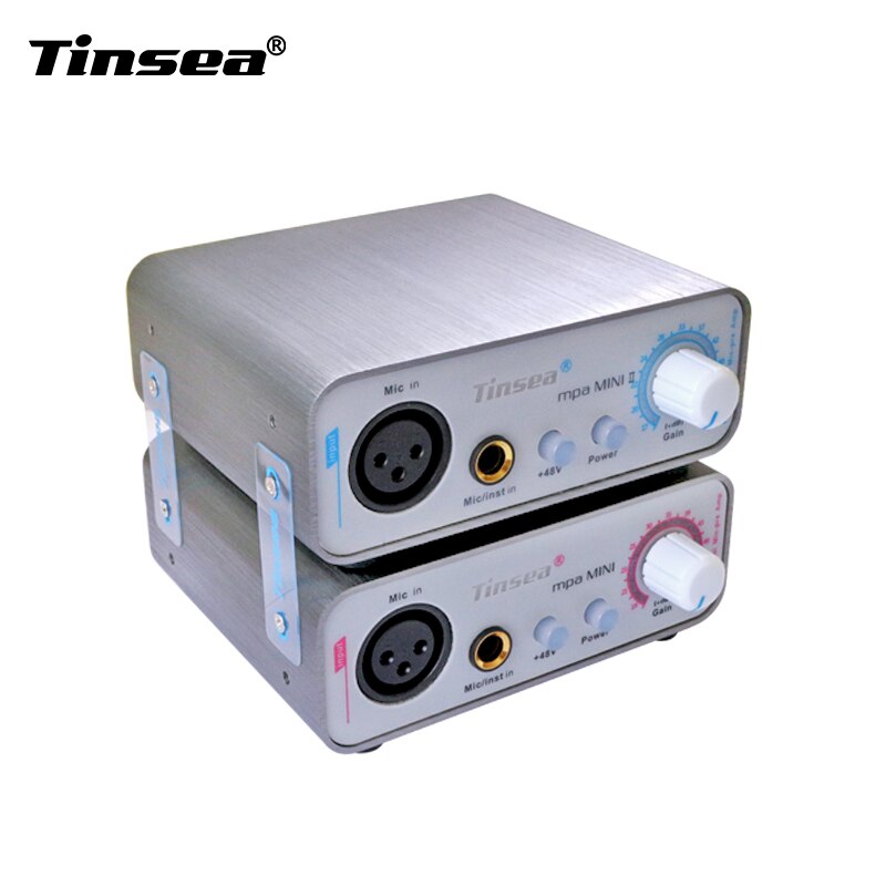 Tinsea Mpa Mini ‖ Dc 5V-9V Audio Interface Microfoon Versterker Geluidskaart Galm Karaoke Met 48V Fantoomvoeding