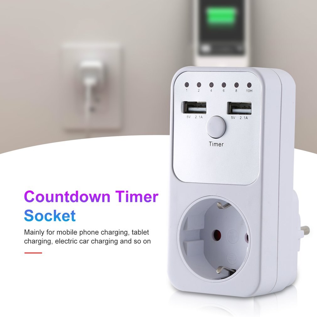 EU Plug Countdown Timer Schakelaar Smart Control Plug-In Socket Auto Shut Off Outlet Elektronische Apparaat