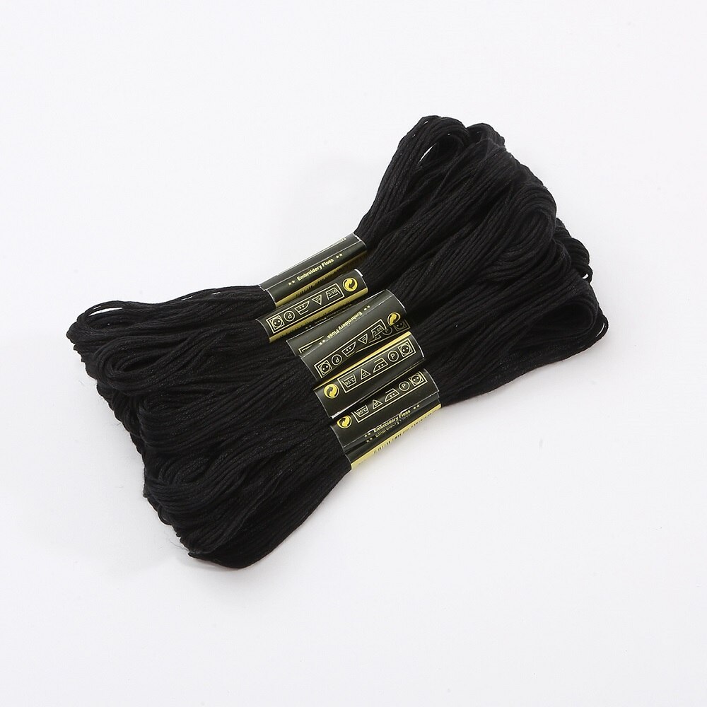 50 pcs Anchor Similar DMC embroidery floss Cross Stitch Cotton Embroidery Thread Floss Sewing Skeins Craft: Black