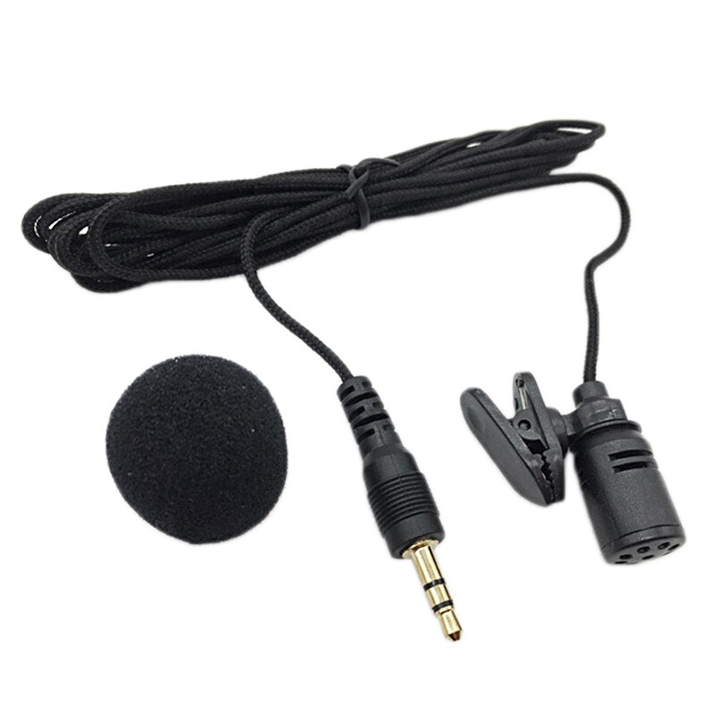 3.5mm Wired Lavalier Clip Hands-free Speech Lapel Recording Pen Guide Microphone Mini Mic Single Mobile Phone PC Recording 2.5M: Plastic clip