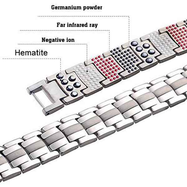 Galvani schwarz 4-IN-1 Anion Magnetische Armband 591 Elemente Titan Männer Armbänder d88