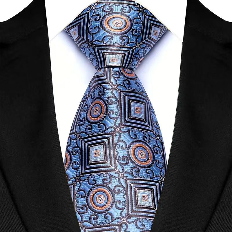 Corbata de lujo de 8CM para hombre, corbatas florales de Cachemira para hombre, novio, corbata tejida Jacquard, accesorios para de boda y negocios: GINGER