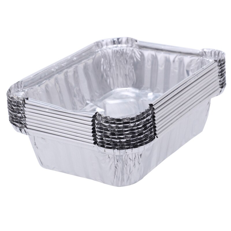 10Pcs 220ML Food Storage Containers Small Boxes Aluminium Foil Pans Microwavable Cup Takeaway Food Box Disposable Tableware