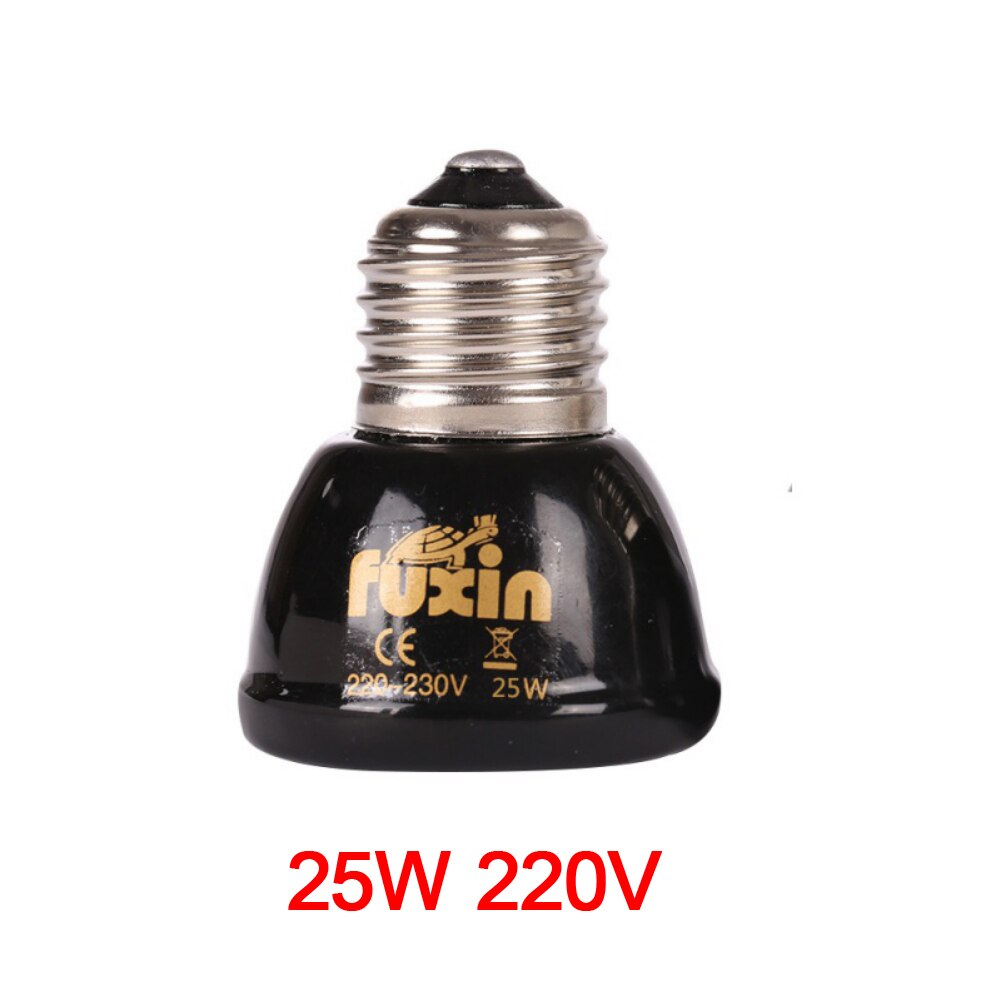 Pet Heating Light Bulb E27 25W 50W 75W 100W Mini Infrared Ceramic Emitter Heat Lamp Bulb Black for Reptile Pet Brooder 110V/220V: 25W 220V