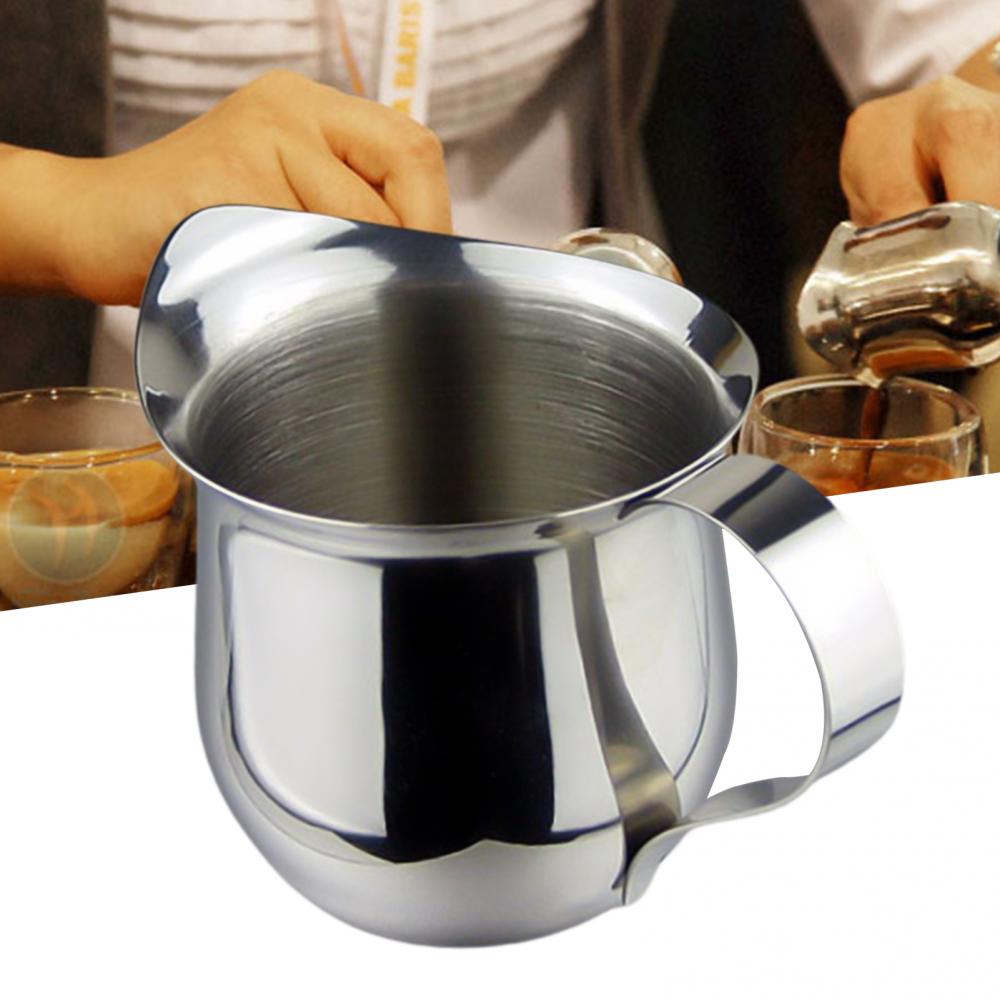 80% Sales! Cappuccino Coffee Pot Stainless Steel Latte Milk Mug Pointed Mouth Milkshake Cup