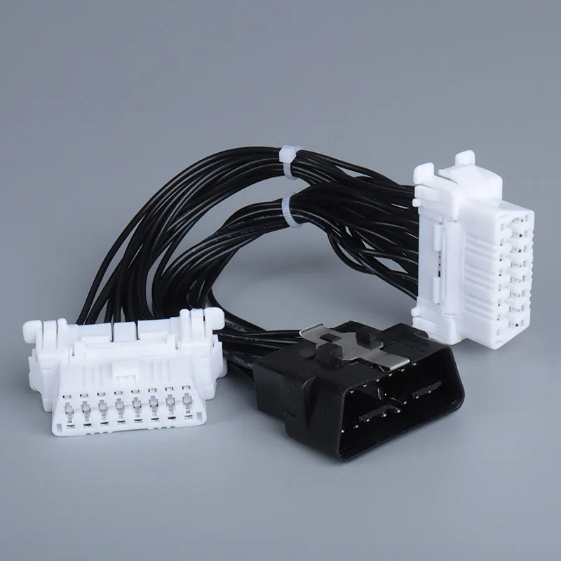 OBD 2 Y Splitter Extension Cable OBD2 16PIN Male to Female ELM327 Electronic Wire Connector 1 to 1/2/3 OBDII Connector Cable: black