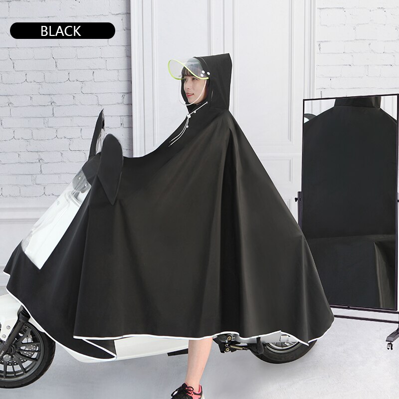 Motor Fietsen Regenachtige Dag Fietsen Regenjas Polyester Fiber Lichtgewicht Slijtvaste Waterdichte Regen Jas: Black / 4XL