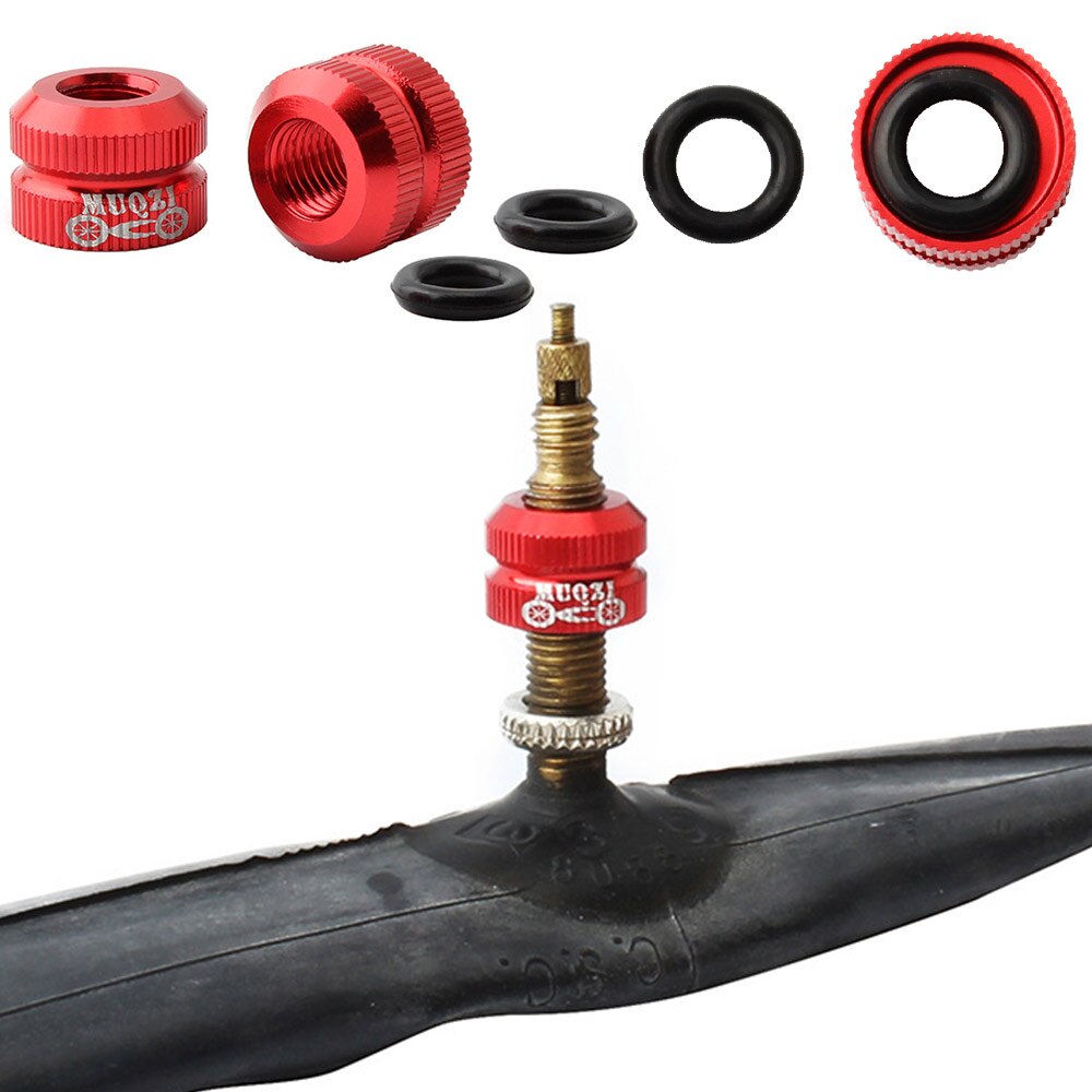 MTB Road Bike Bicycle Tubeless Tire Presta Valve Nut Inner Tube Valve Caps Vacuum Tire Nozzle Lock Nut Replacement Accessories
