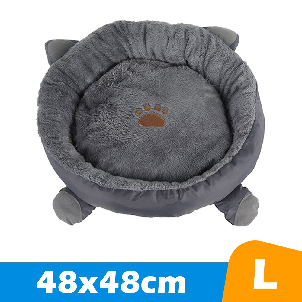 Zachte Kat Bed Voor Katten Katoen Leuke Kat Bedden Huis Kitten Huisdier Product Pet Bed Voor Katten Bedden Sofa Mand huis Kat Accessoires: Grey L