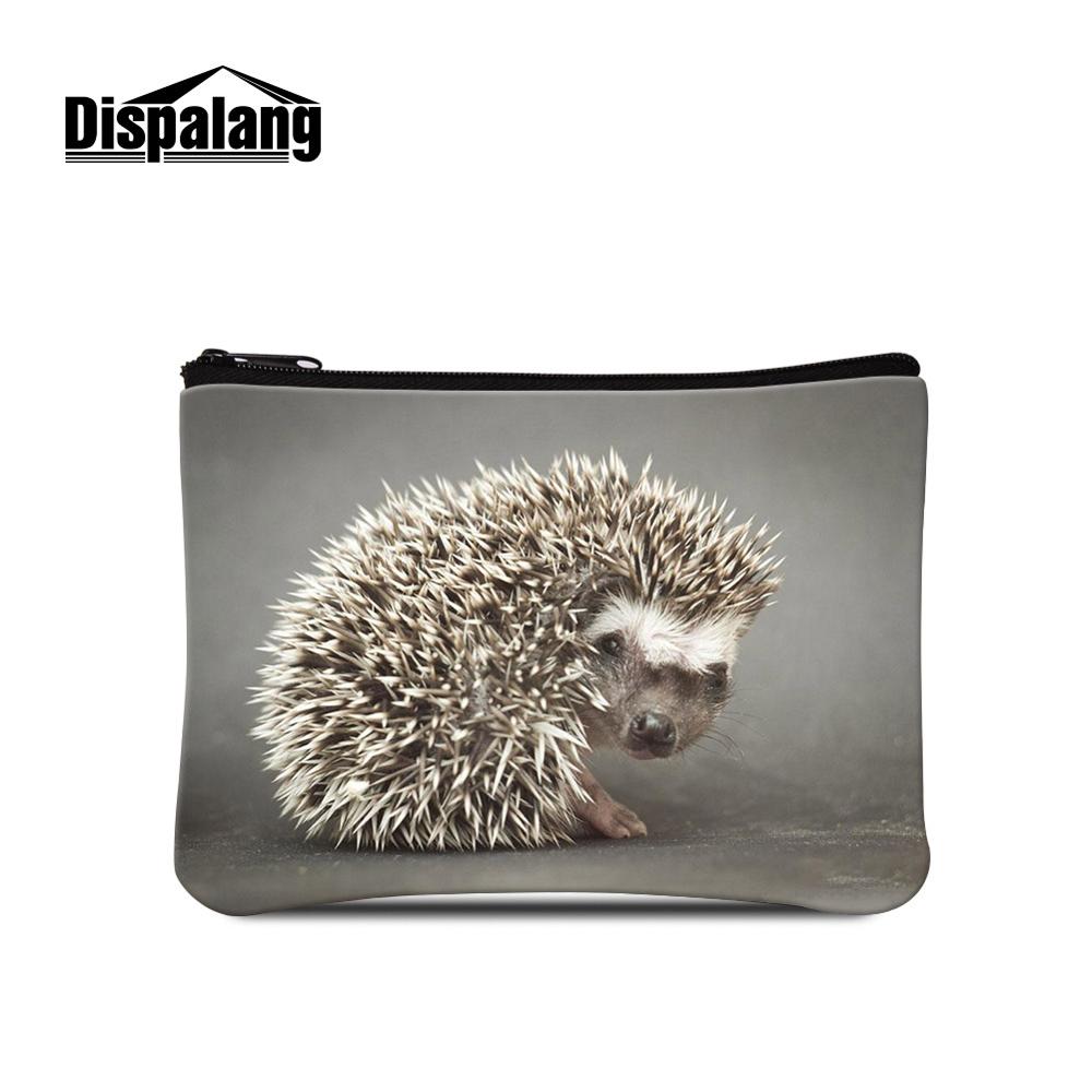 Dispalang Piuttosto Riccio Animale Logo su Del Raccoglitore Mini borsa di Trucco Del Sacchetto Bambini Cambiamento della Tela di canapa Della Borsa Della Moneta per Le Donne Portatile Sacchetto Dei Soldi: Cachi