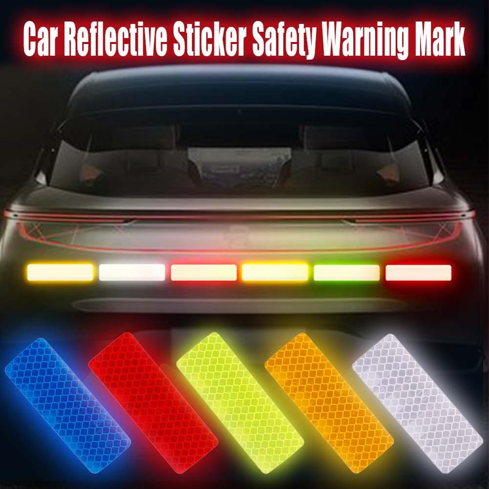 2/4Pcs Reflective Sticker Traffic Safety Warning Mark Car Reflective Strip Tape Luminous Car-styling Bumper Decals Auto Decor