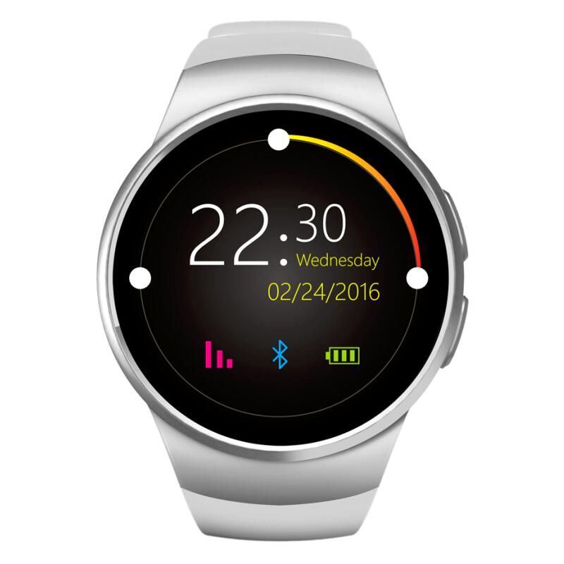 Chronomètre KW18 + horloge montre intelligente Android Tracker santé MTK2502c Bluetooth Notification prise en charge SIM TF carte pour Samsung Xiaomi: Argent