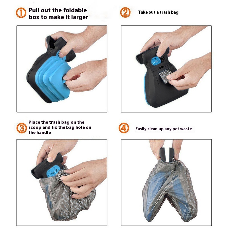 Hond Huisdier Reizen Opvouwbare Poepschepje Met 1 Rol Afbreekbare Zakken Kak Scoop Clean Pick Up Excreta Cleaner