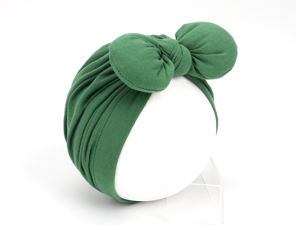 Baby Meisje Hoeden Baby Puur Katoen Strik Caps Kinderen Zachte Tulband Kids Headwrap Effen Kleur Mutsen Haaraccessoires: 9