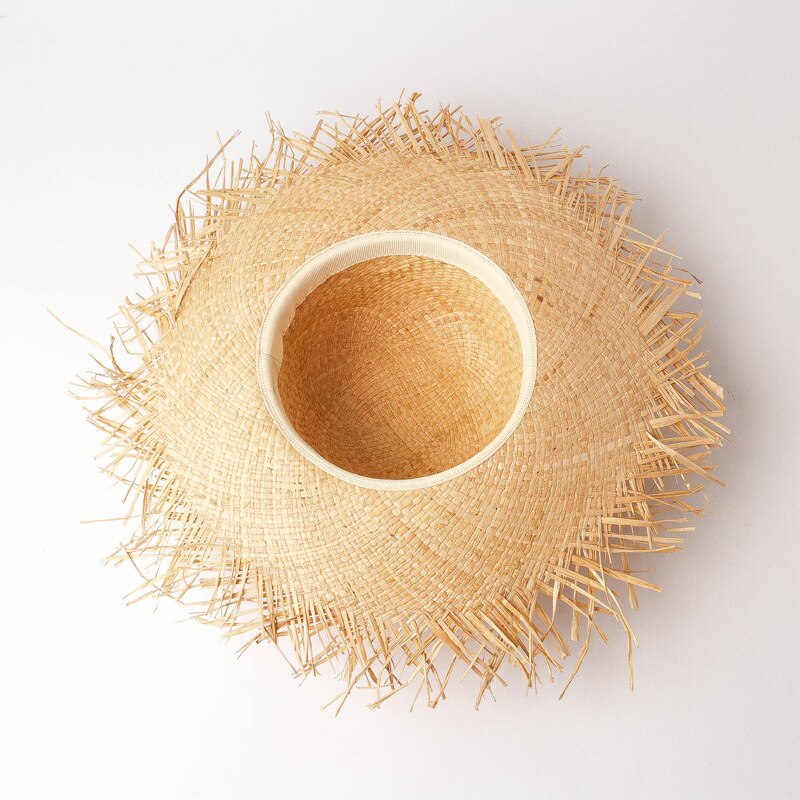 Raffia Cooling Children Summer Sun Hat Girls Big Brim Beach Hat Floppy Parent-child UV Hats